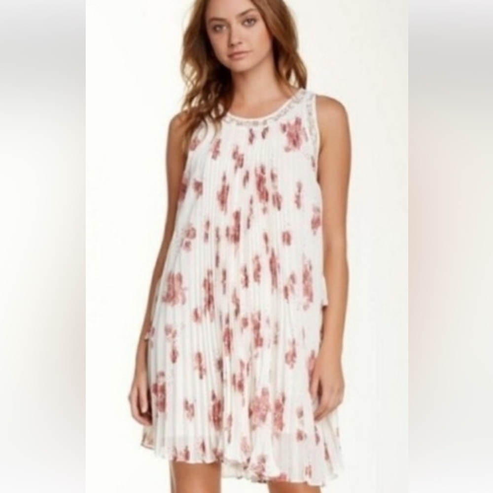 Free People Red and White Halter Midi Sundress